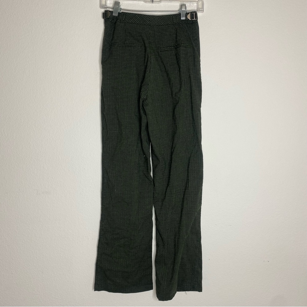Brandy Melville Dark Green John Galt Plaid High Rise Straight Leg Pants - Picture 5 of 7